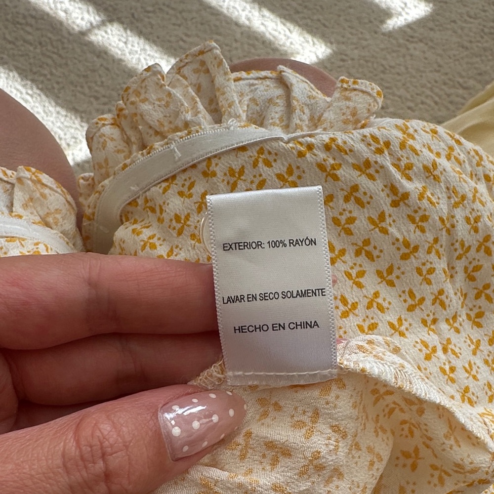 Skylar + Madison Yellow Floral Strapless Top - Picture 9 of 9